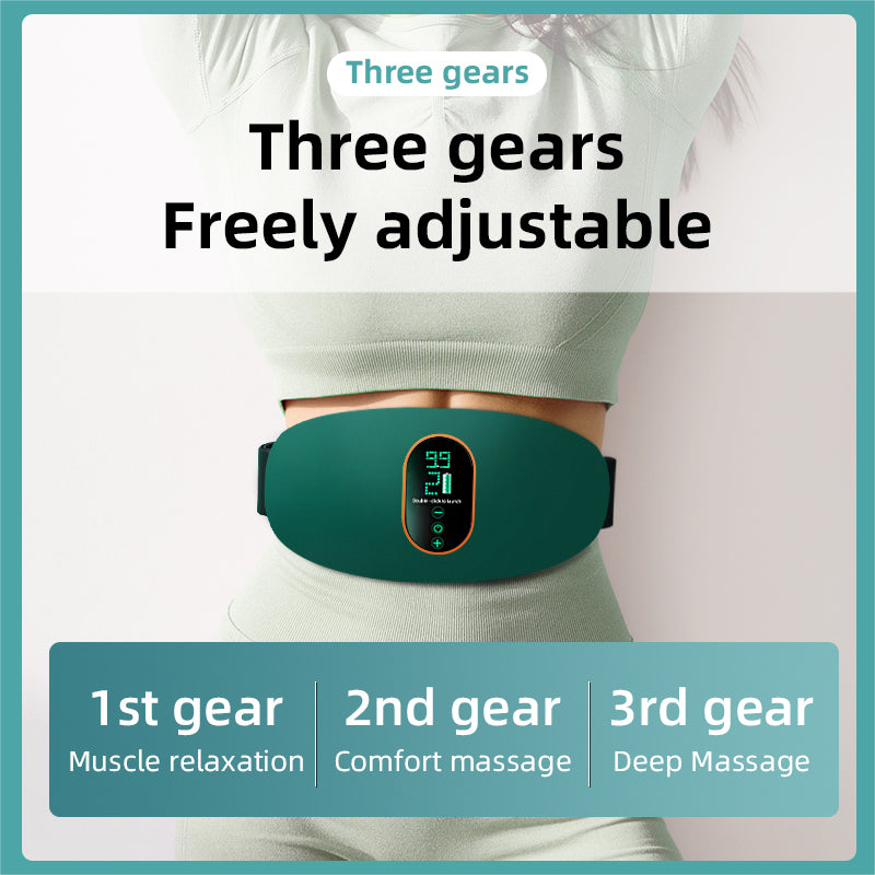 Wireless heating waist shaping belt with built-in abdominal massage and lumbar support to slim the belly 