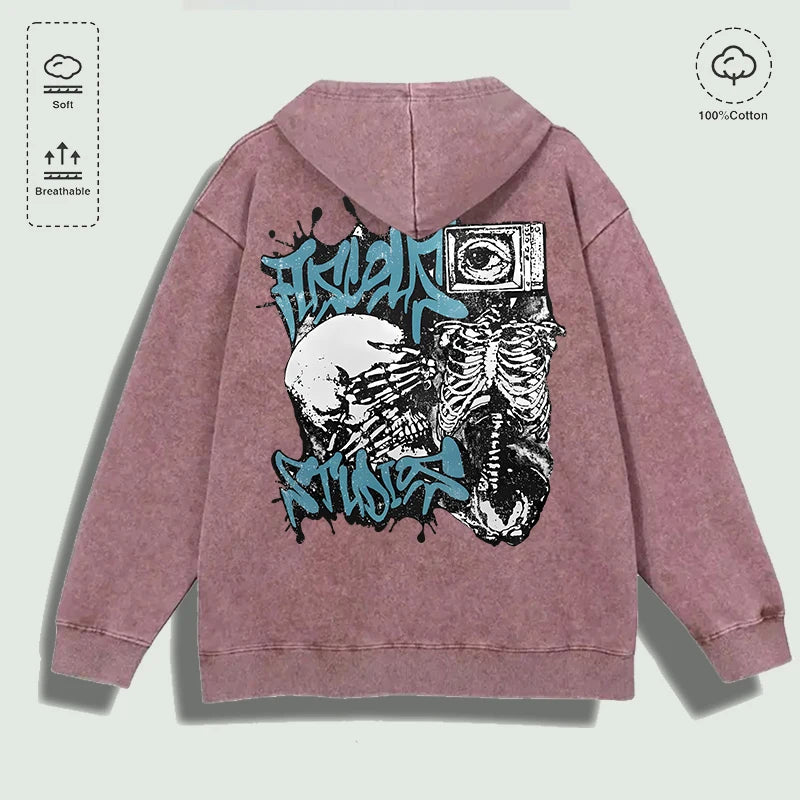 Áo Hoodie Cotton Fuscous Studios Đầu Lâu Đa Màu - Daisan Mart