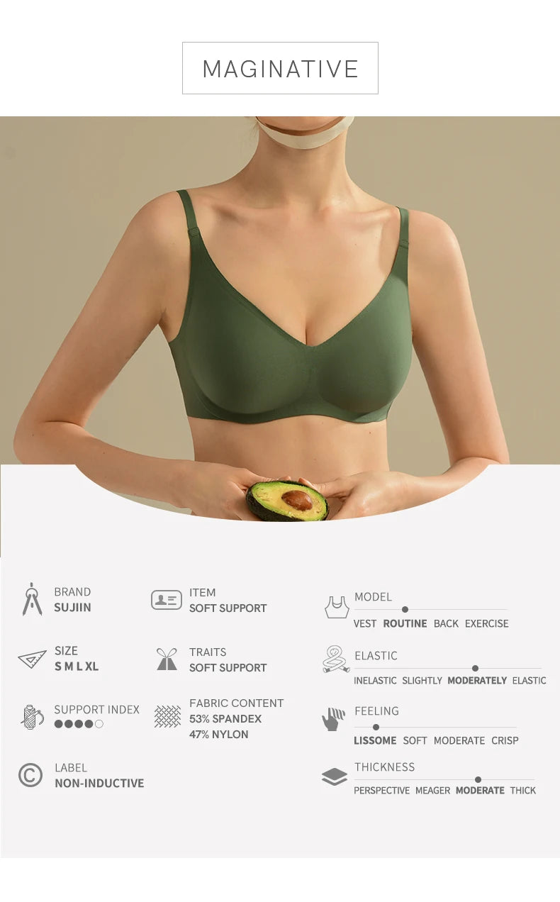 SUJIIN Ultra Thin Women's Underwire Push-Up Bra