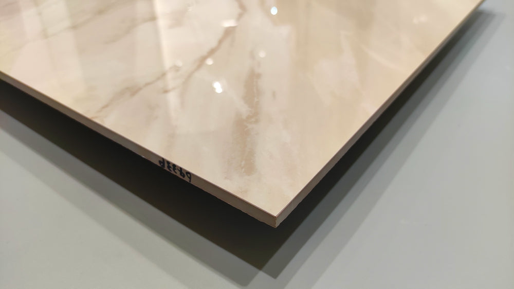 Full Body Ceramic Tiles With Iridescent Gold Glaze And Marble Grain