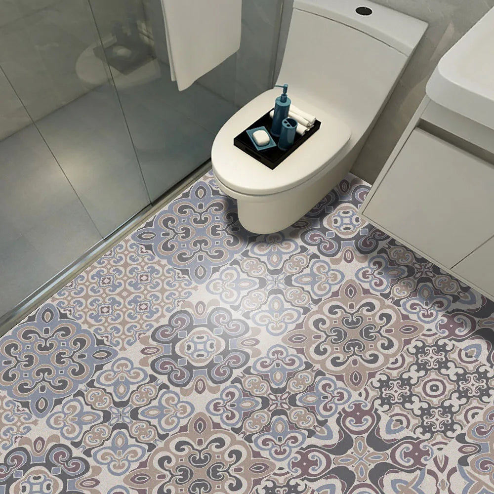 10 Pieces PVC Blue Gray Brick Wall Stickers