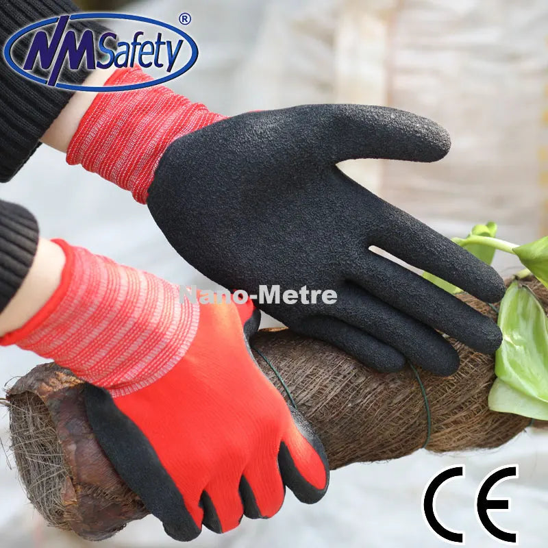 24Pieces/12 Pairs Garden Working Latex Rubber Security Glove With Polyester Liner Industrial Safety Hand Work Gloves For Workman