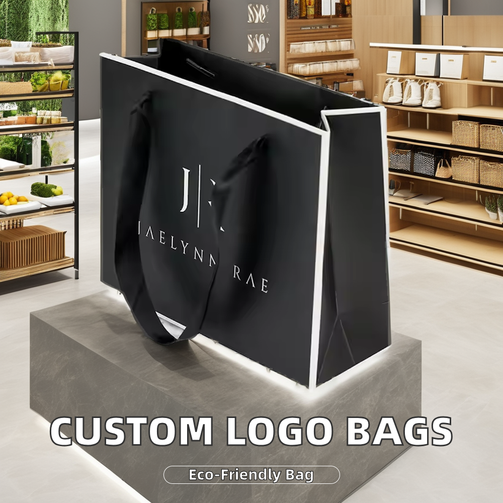 Luxury Shopping Paper Bag Custom Printed Logo Decorative Ribbon Art Paper Digital Printing Exhibition 