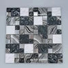 Glass White Blend Stria Mosaic Wall Tile Glass Tile Mosaic Mural Patterns Golden Glass Mosaic Mural for Bathroom Decor - Daisan Mart