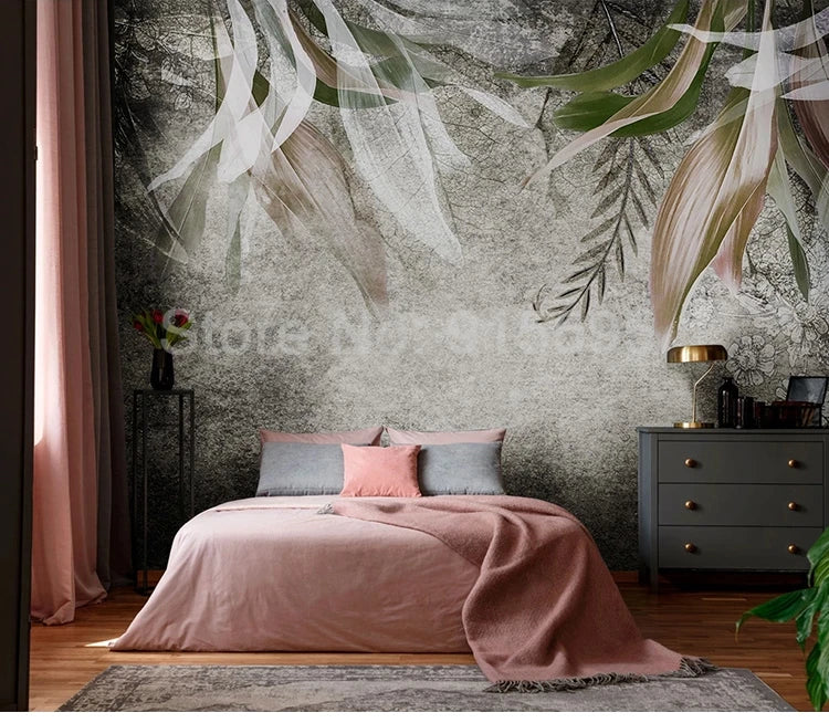 Custom Photo Mural 3D Retro Abstract Art Leaf Decor Wall Painting Bedroom Living Room Background Modern Wallpaper Wall Covering