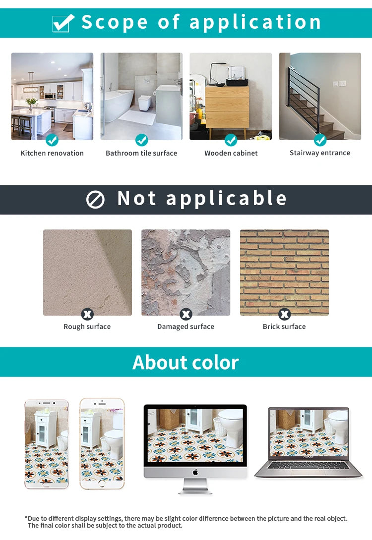 Classic European Black And White Tile Floor Stickers 3D Adhesive Kitchen Corridor Decoration Wallpaper Waterproof
