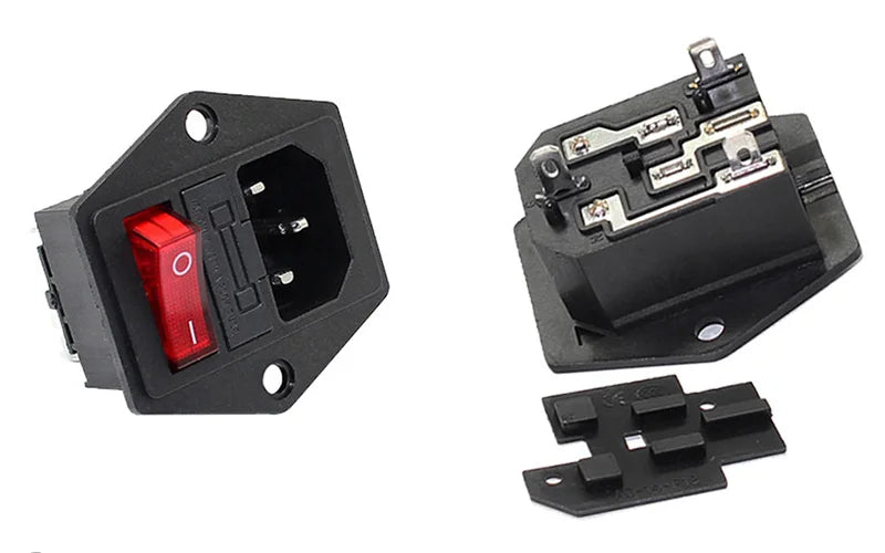 IEC320 C14 3 Pin Power Socket with LED Switch 250V