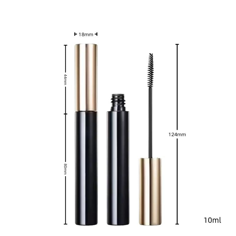 10ml black and yellow empty plastic round tube, hot stamping custom logo, mascara container 