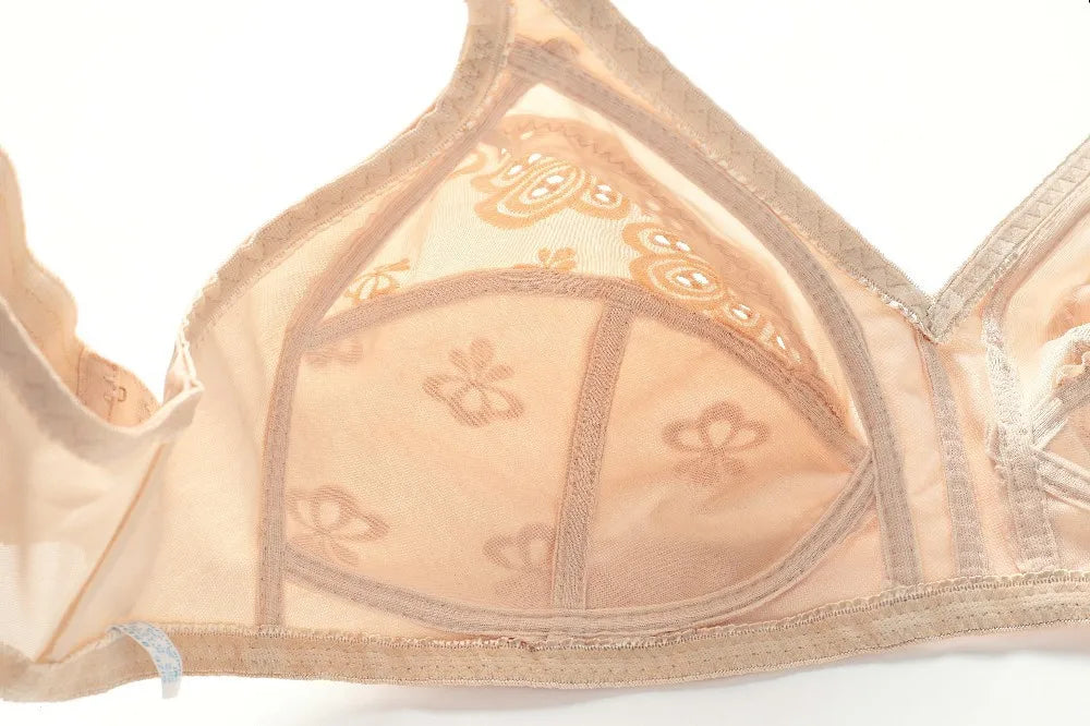 Wire-Free, Molded, Lace Support Bra for Moms
