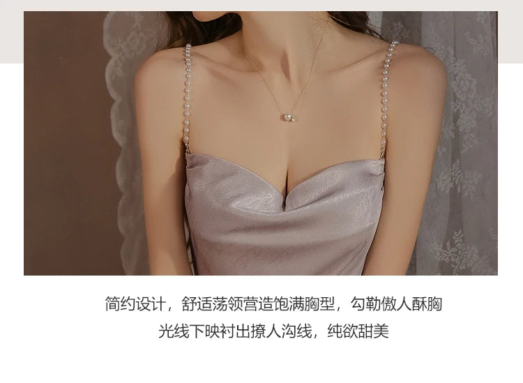 Đầm Ngủ Lụa Lạnh Quyến Rũ Hở Lưng Dành Cho Nữ