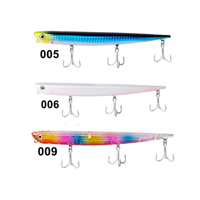 Hunthouse fishing lure pencil 99mm 18.5g 155mm 31.5g swimbait set ruf manic bait sinking origin hook for sea bass bluefish perch