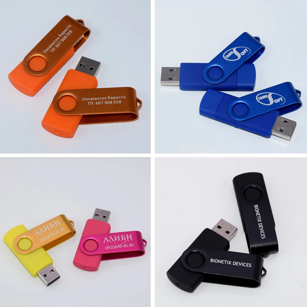 Set of 50 USB 2.0 Flash Drives with multiple capacities 1GB-64GB
