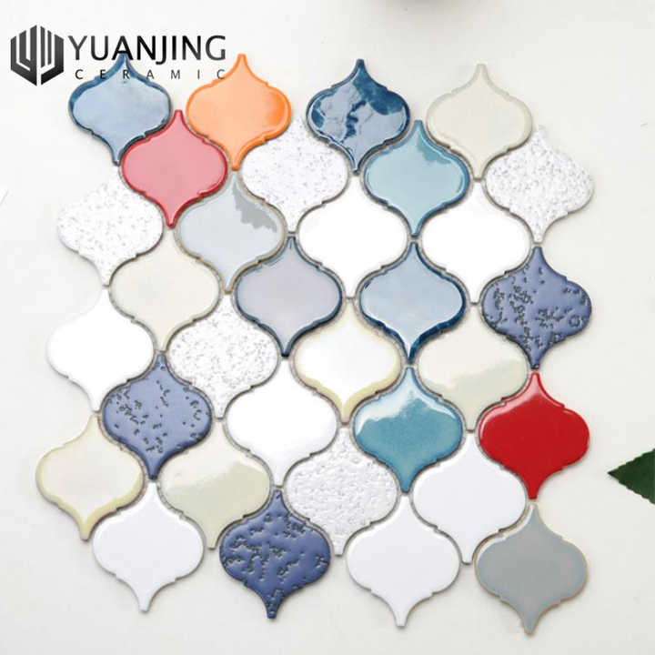 Foshan Glossy Blue Mosaic Floor Tiles for Kitchen 268x260mm Porcelain Wall Tiles Anti Slip Bathroom Floor Tiles 