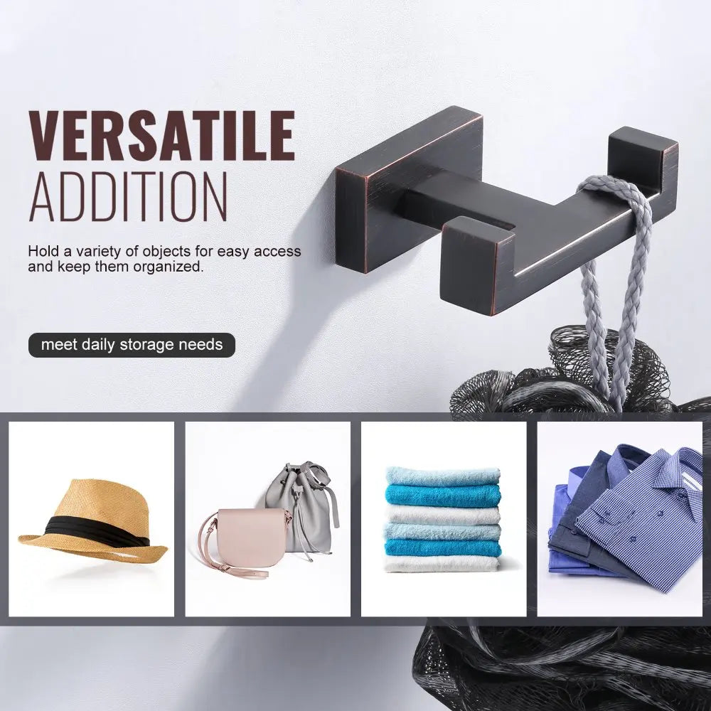 304 Stainless Steel Wall Hooks, Modern Minimalist Oil Rubbed Bronze Bathroom Metal Towel Hook Wall Mounted Coat Hook - Daisan Mart
