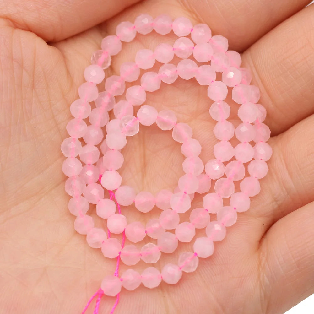 Natural 4mm Rose Quartz Beads Bracelet