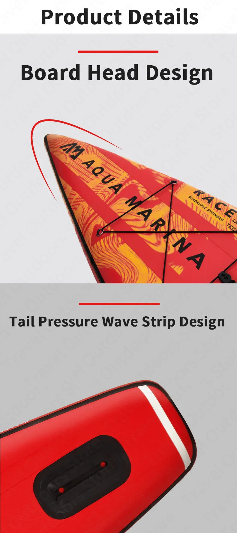 AQUA MARINA New RACE SUP Competition Surfboard 3.8m/4.2m Water Sports Pointed Design Fast Surfing Inflatable Surfboard 2 Size