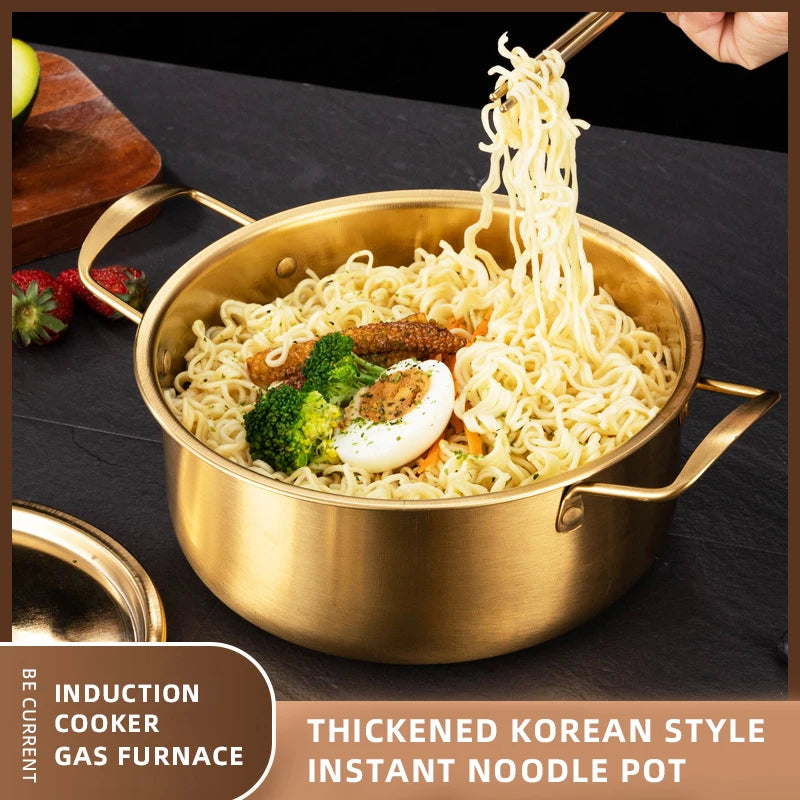 Korean Hot Pot with 2 Aluminum Handles for Cooking Seafood Noodles