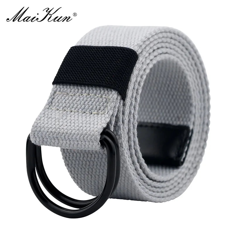 Maikun Unisex Double D-Buckle Canvas Belt