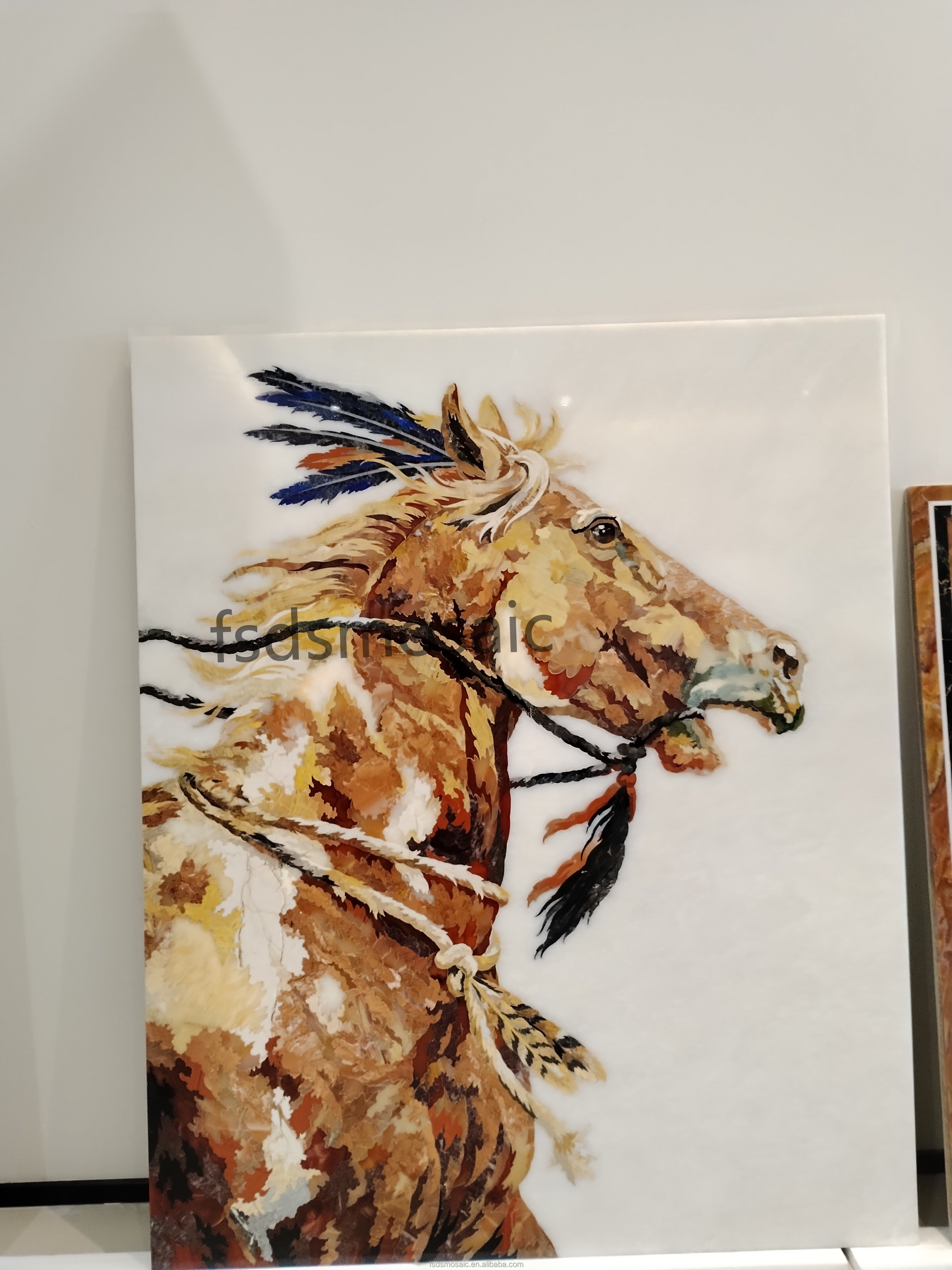 Custom Luxury Glass Mosaic, Modern Horse Pattern
