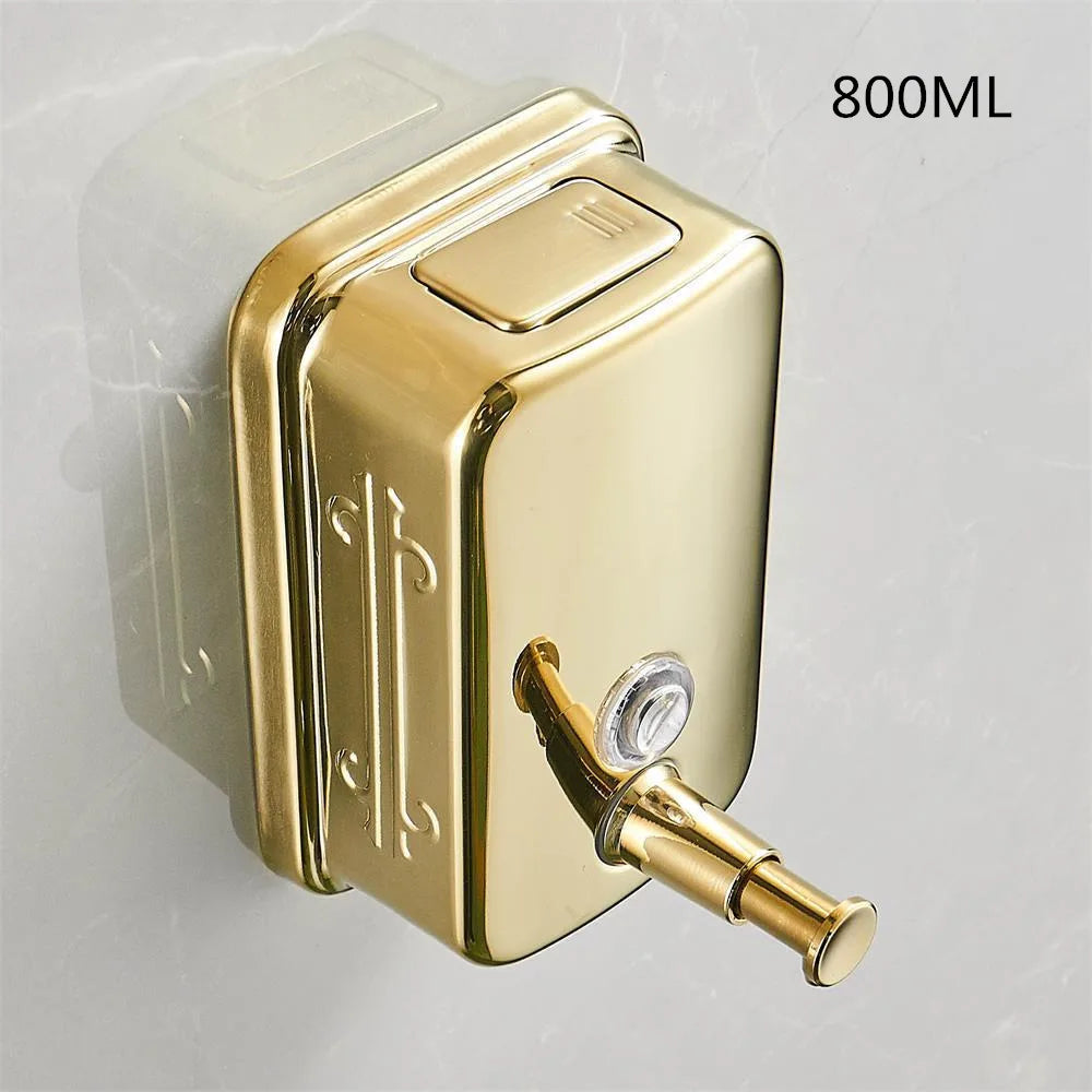 Bình Xà Phòng Treo Tường Inox Vàng Sang Trọng 304 - Daisan Mart