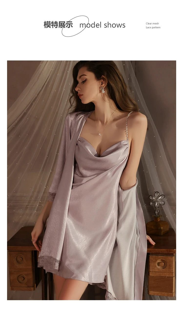 Đầm Ngủ Quyến Rũ Ice Silk Dáng Suông Size Lớn