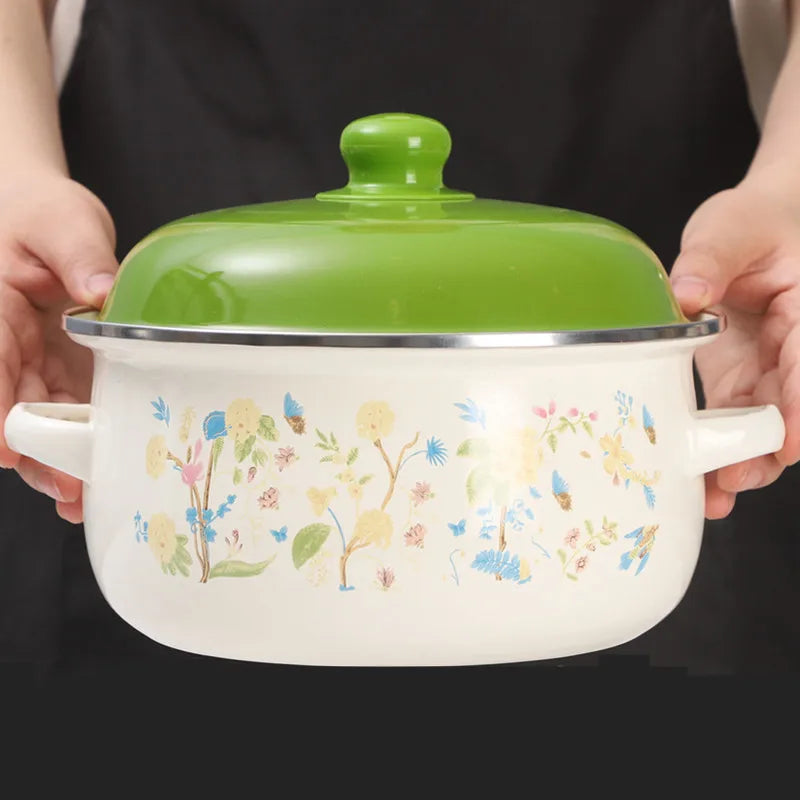 Nồi Men Dày Mini 2 Tay Cầm - Nấu Súp Mì Tiện Lợi