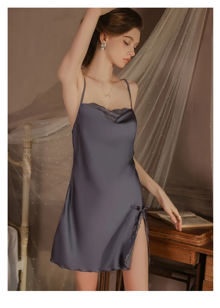 Váy Ngủ Ren Quyến Rũ Size Lớn Đơn Giản Ice Silk