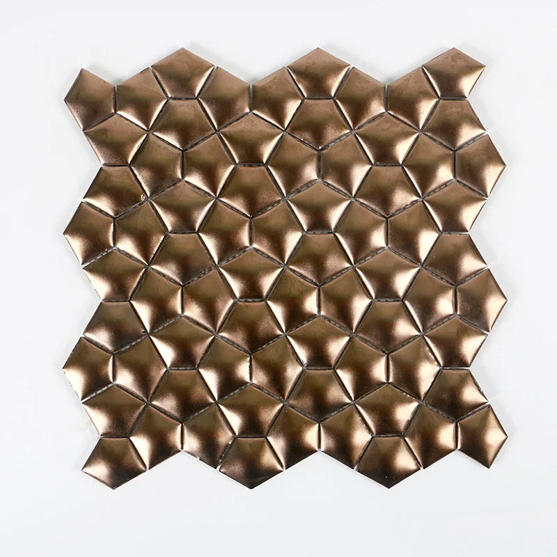 295*295 New Fashion Water Cube Design With Unique Blue Cream Color Ceramic Mosaic Tiles Panel - Daisan Mart