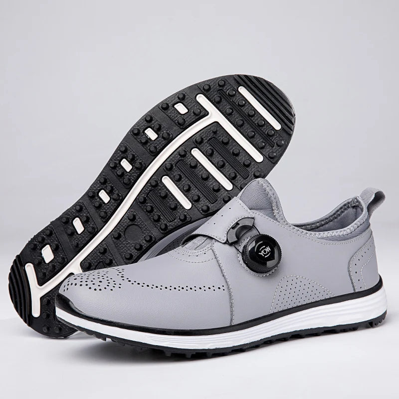 Men's Golf Shoes Soft Breathable Leather Summer Walking
