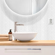 3D Black Herringbone Pattern Wall Sticker for Kitchen/Bathroom