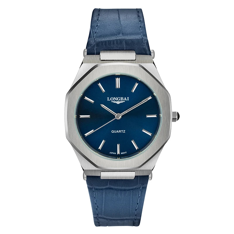 Đồng Hồ Nam Da Bát Giác Nhật Chống Nước Thời Trang