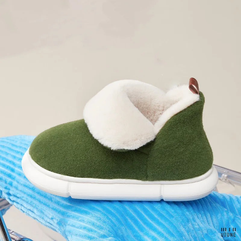 Warm Women's Cotton Boots 2026 - High-Soled Felt Flats