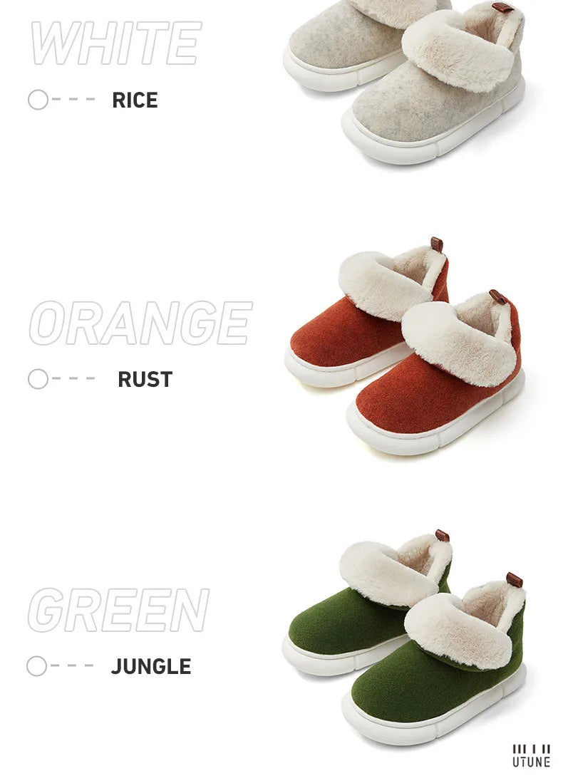 Warm Women's Cotton Boots 2026 - High-Soled Felt Flats