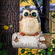 Owl-Shaped Resin Statue Anime-Themed Animal Figurine for Garden & Outdoor Display Painted Model for Home Decoration