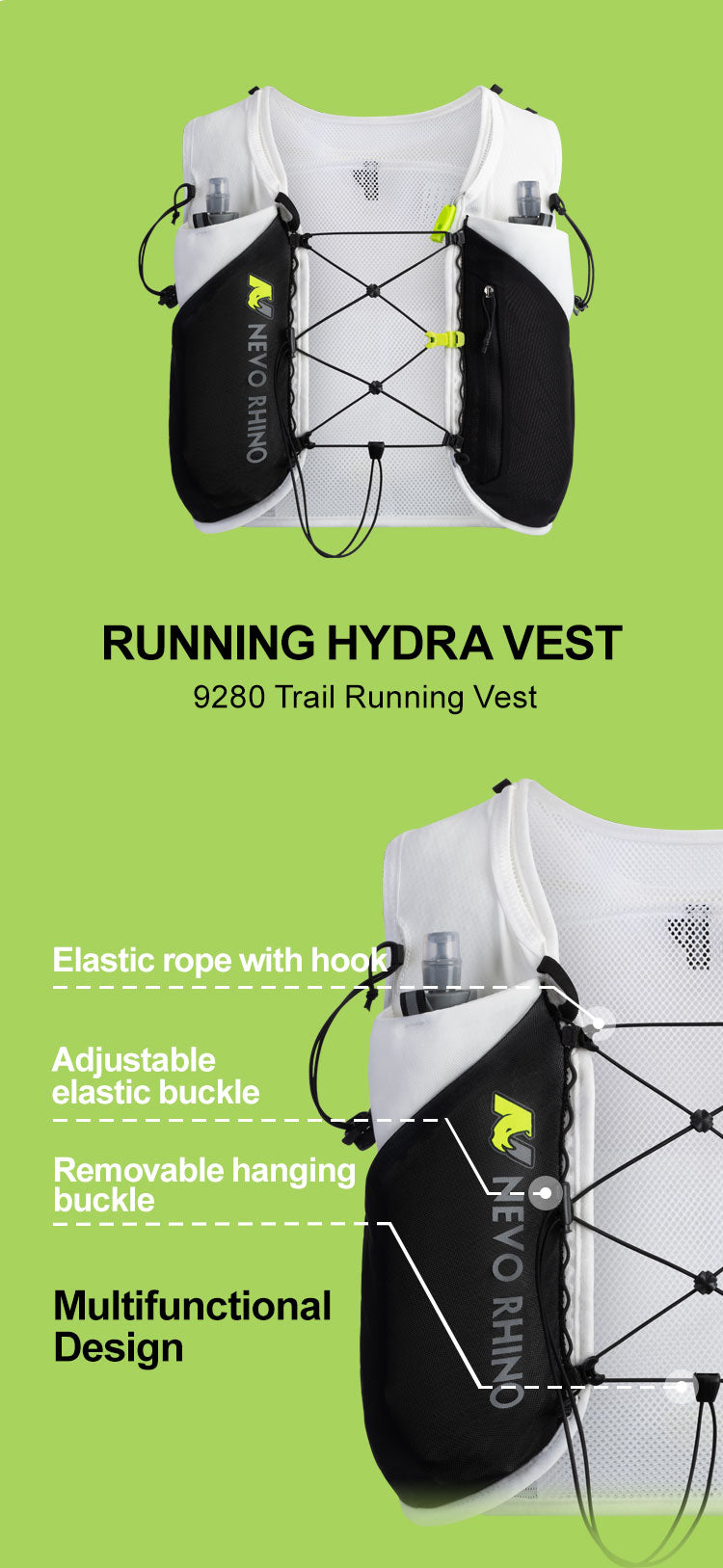 Running Hydration Vest with Water Bag, Multi-Functional Outdoor Sports Fashion Accessories, Customizable Best Seller 