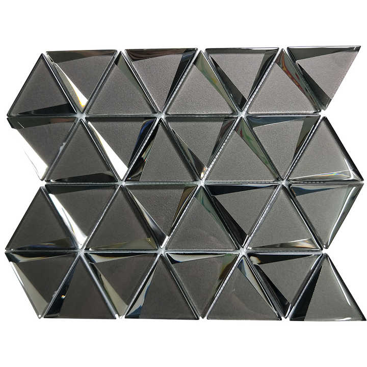 Glass Mosaic Tiles, Gray Triangle Color, Wall Art