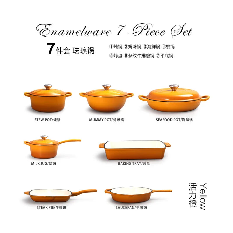 Bộ Nồi Chảo Gang Tráng Men Đa Năng Bền Bỉ