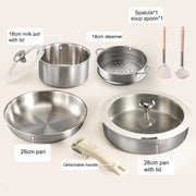 Bộ Nồi Inox 316 Kèm Xửng, Tay Cầm Tháo Rời