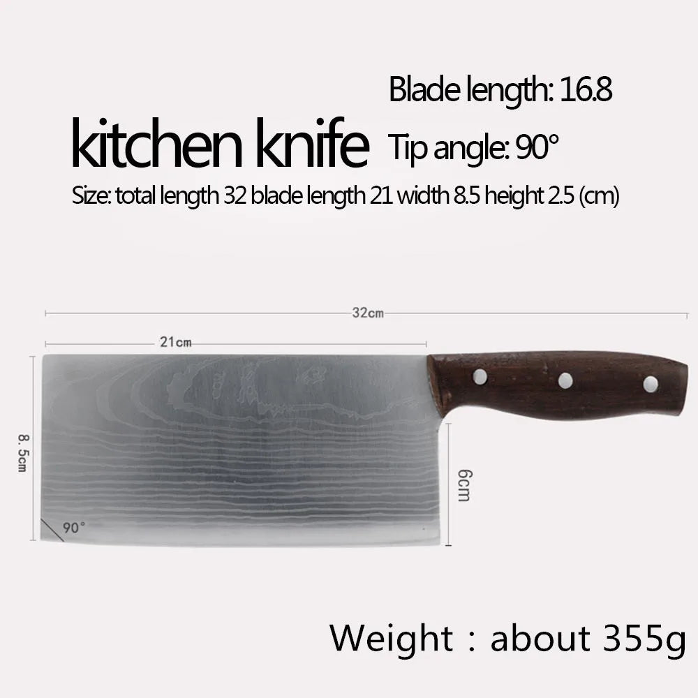 Japanese Damascus Kitchen Knife - Mulberry Wood Handle, Sharp