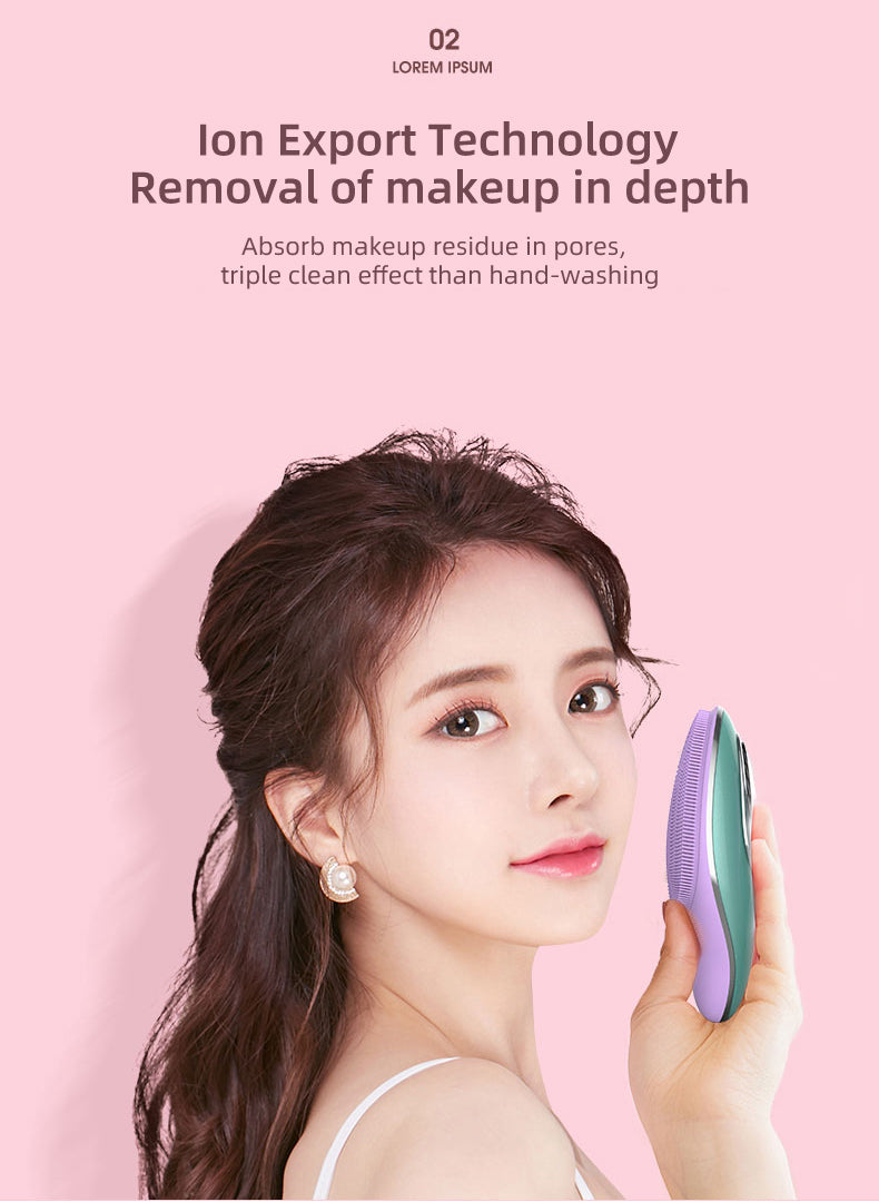 High-end facial cleansing brush, used for Spa, thermal vibration facial cleansing device for skin, whitening, cleaning pores and exfoliating 