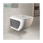 SDAYI European modern white ceramic wall-hung toilet, sanitary ware, white ceramic wall-hung toilet, customized pattern for bathroom 