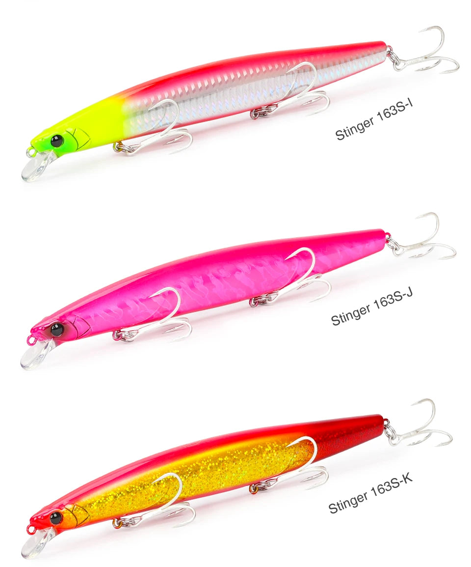 TSURINOYA 34.2g STINGER 163S Sinking Minnow 163mm Sea Fishing Lure Hard Artificial Pike Fishing Baits Tackle DW119