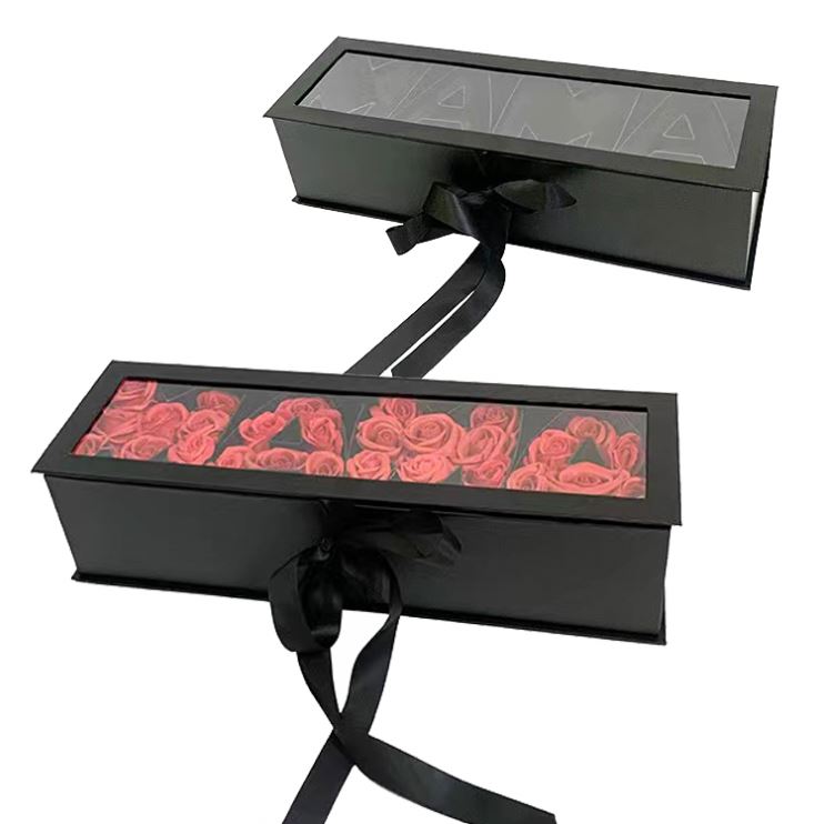 Hộp Quà Trang Sức Nữ Cao Cấp Có Cửa Sổ Trong Suốt Logo Dập Nổi Họa Tiết Hoa Dành Cho Bộ Quà Tặng Ngày Của Mẹ