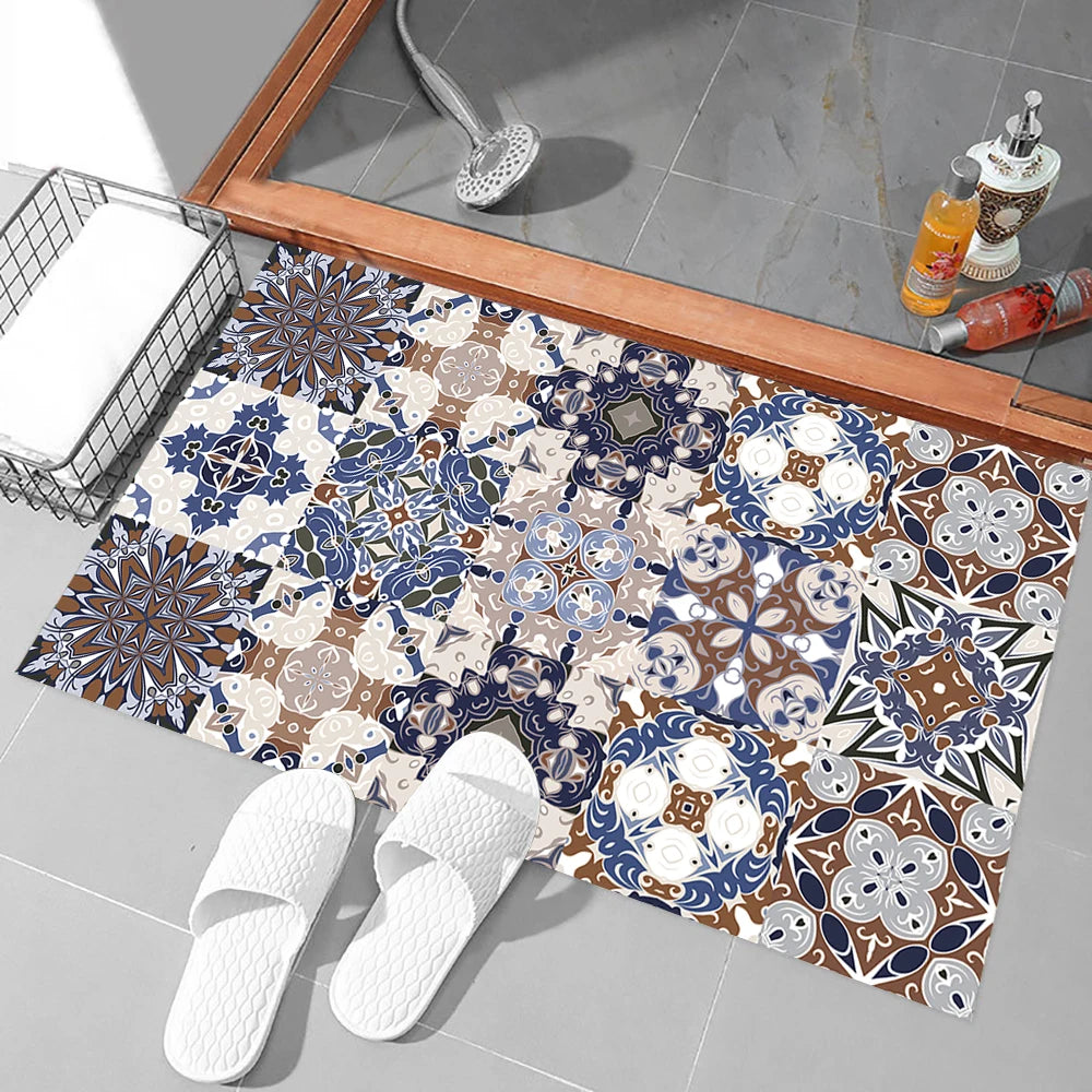 10 Pieces PVC Blue Gray Brick Wall Stickers