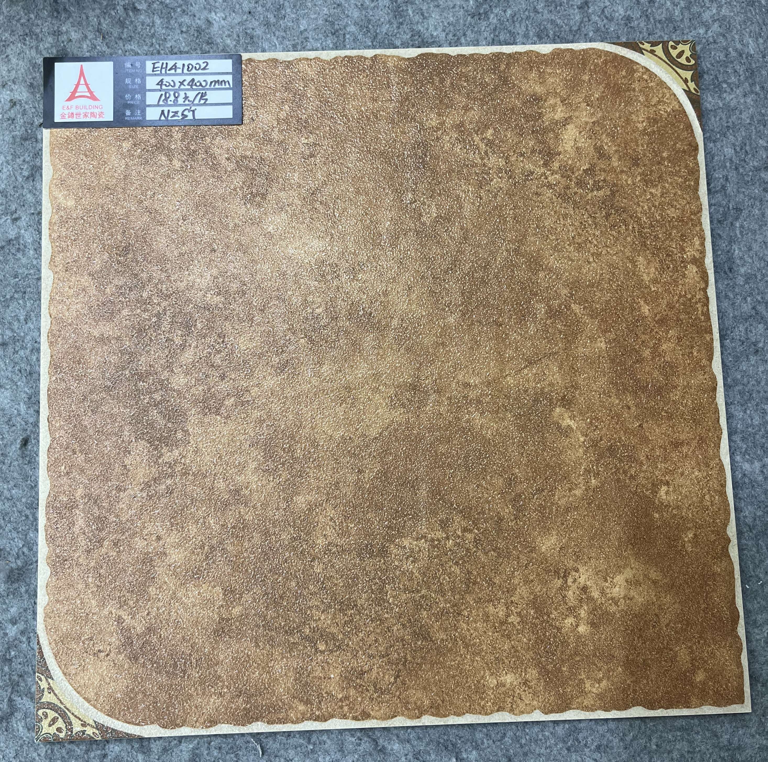 Modern Mediterranean style red terracotta ceramic floor tiles 400x400, anti-slip 