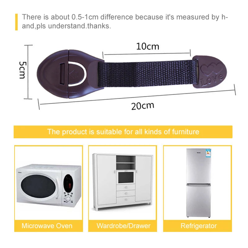 5PCs Door Lock Baby Safety Home Baby Protection Refrigerator Drawer Lock For Kids Safety Security Protector Baby Care - Daisan Mart