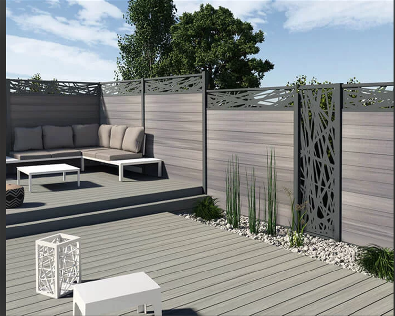 Wood plastic composite outdoor fence panels 