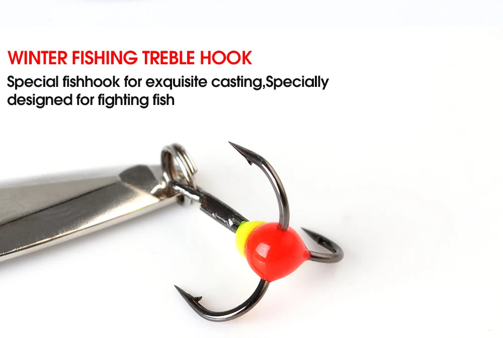 Gold and Silver Vertical Ice Fishing Lure 73mm 12g Sea Bass Mackerel