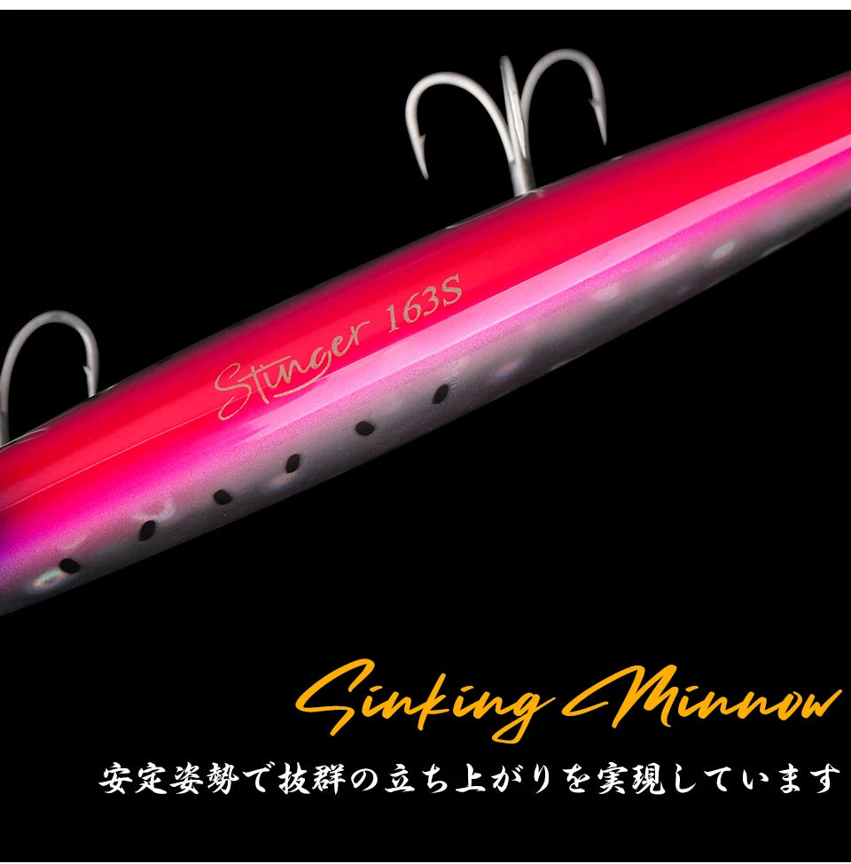 TSURINOYA 34.2g STINGER 163S Sinking Minnow 163mm Sea Fishing Lure Hard Artificial Pike Fishing Baits Tackle DW119