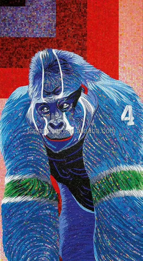 Custom Luxury Glass Mosaic, Modern Horse Pattern